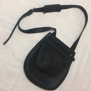 Black crossbody leather bag